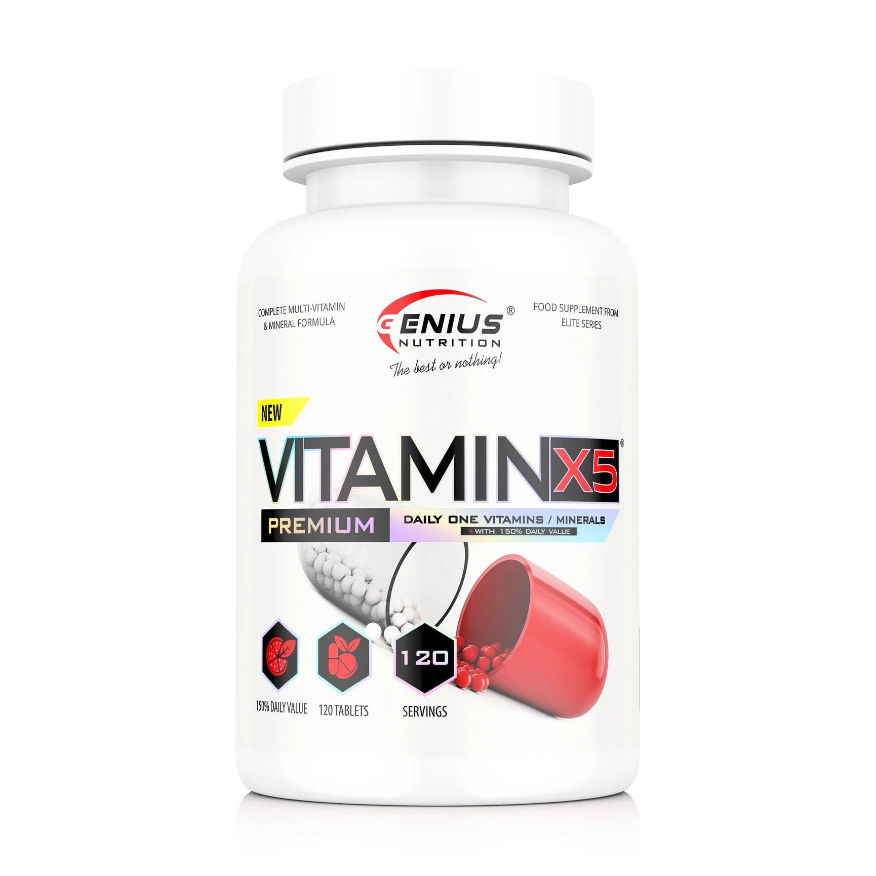 Вітамінно-мінеральний комплекс Genius Nutrition Vitamin-X5, 120 таблеток